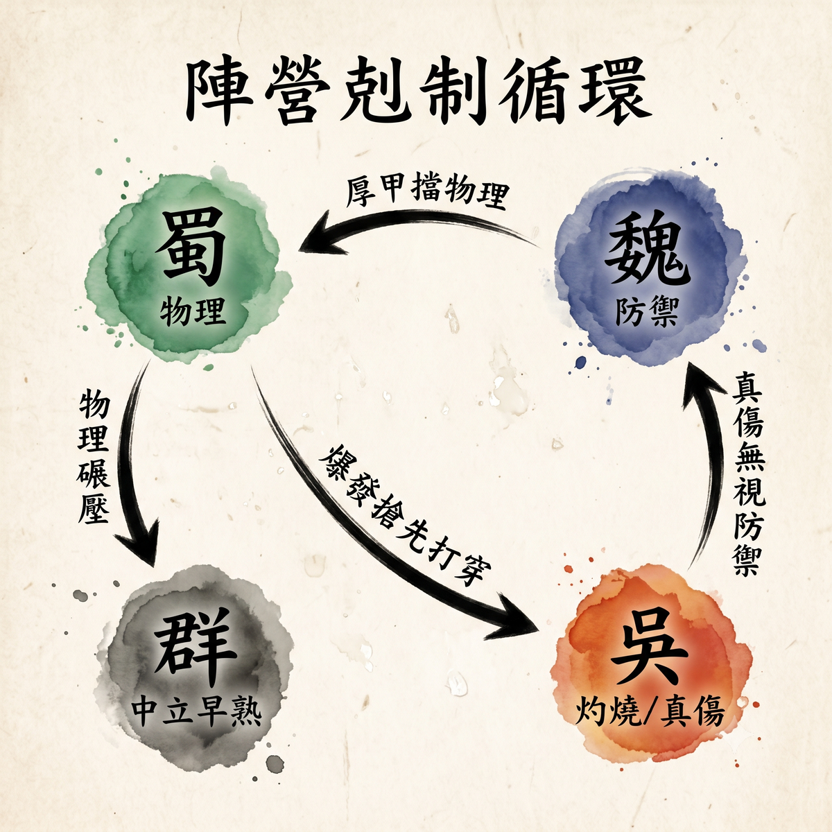 剋制關係示意圖